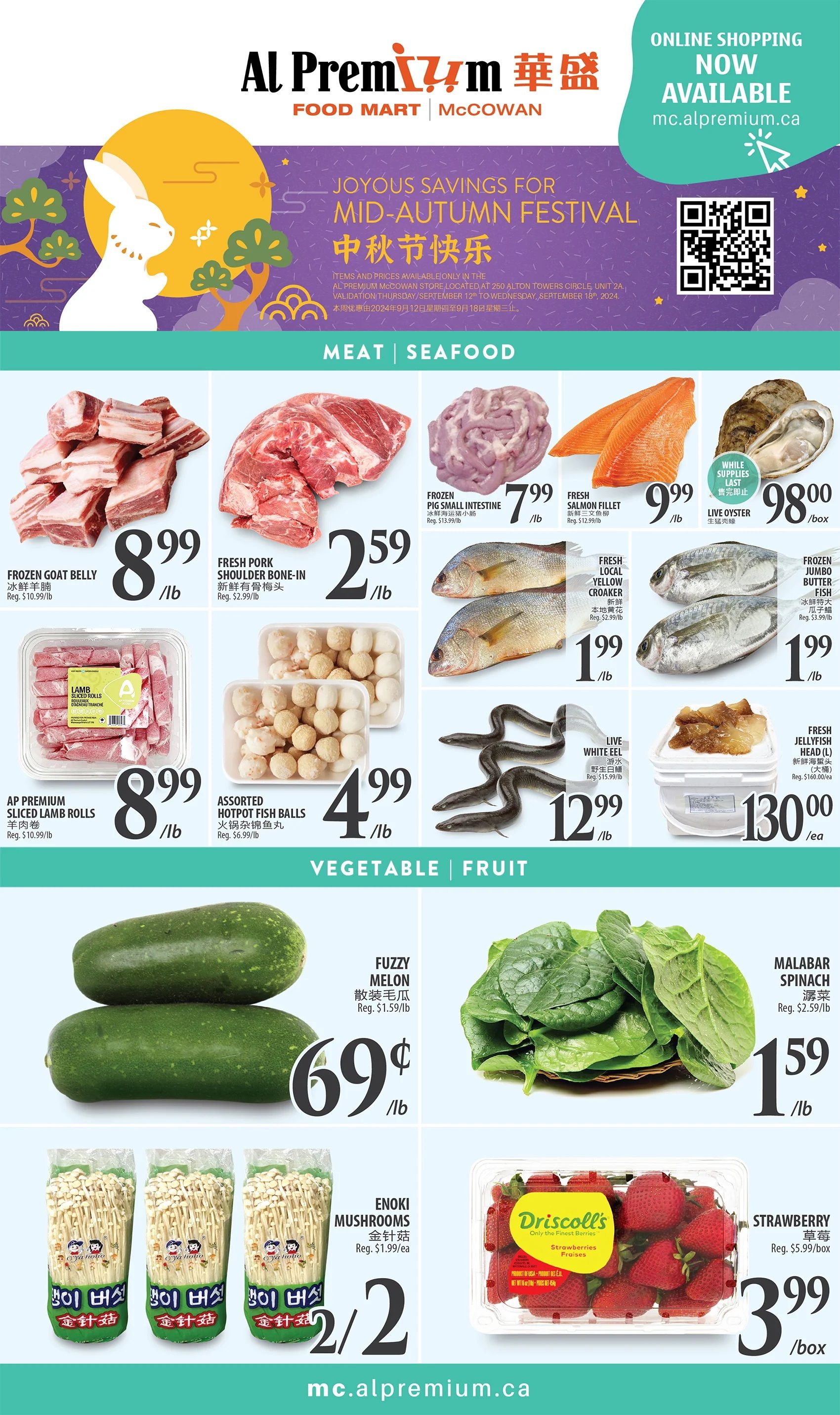 Al Premium Food Mart (McCowan) Flyer September 12 to 18