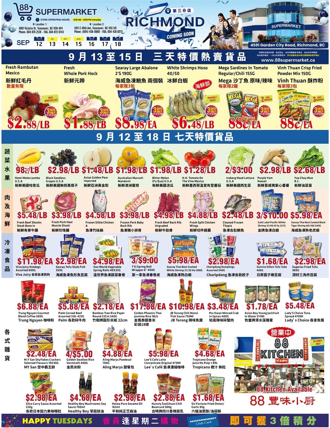 88 Supermarket Flyer September 12 to 18
