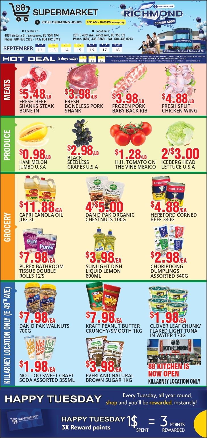 88 Supermarket Flyer September 12 to 18