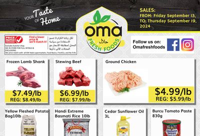 Oma Fresh Foods Flyer September 13 to 19