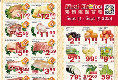 First Choice Supermarket Flyer September 13 to 19