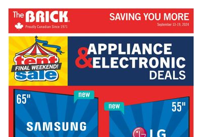 The Brick Appliance and Electronic Deals Flyer September 13 to 19