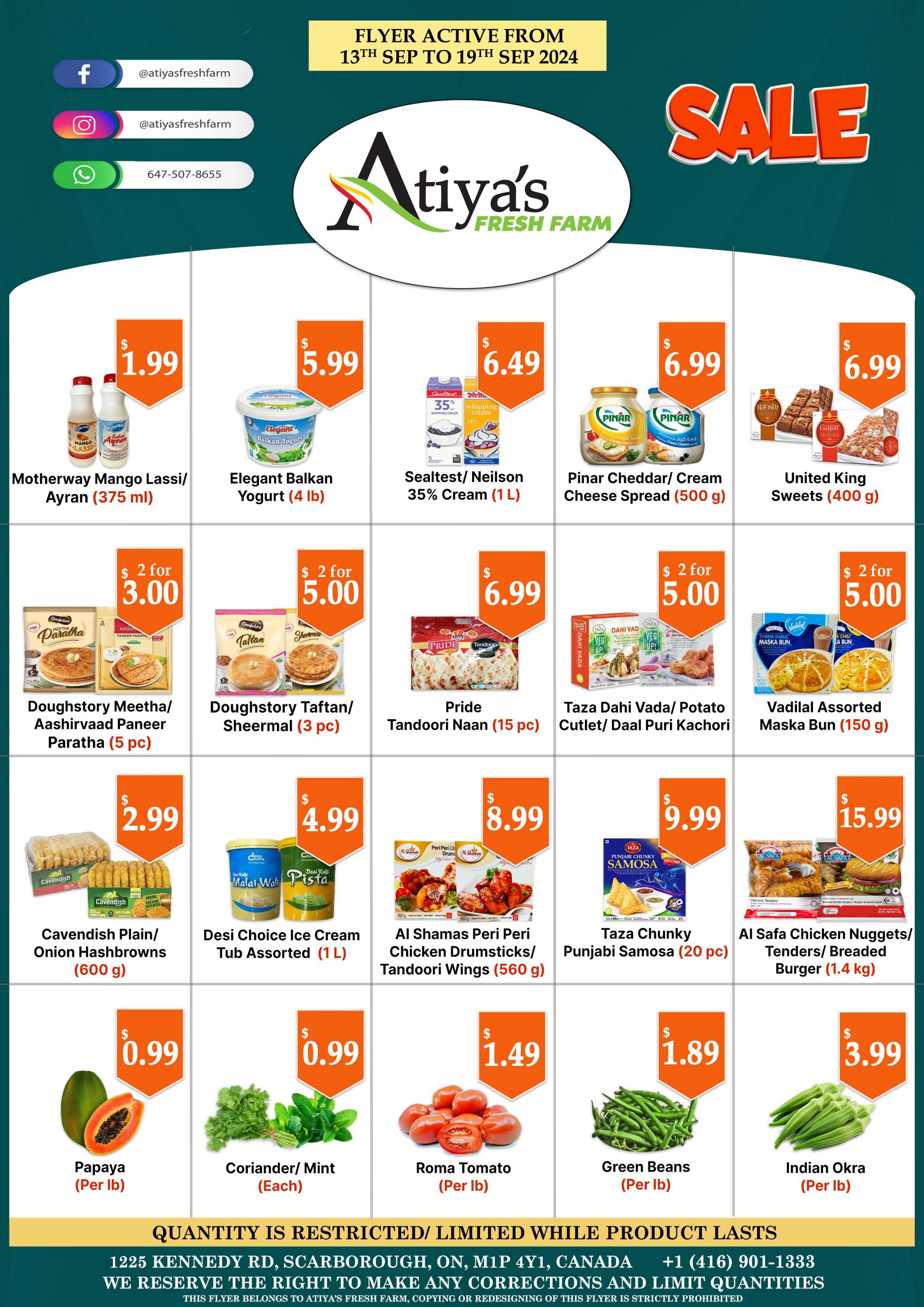 Atiya's Fresh Farm Flyer September 13 to 19