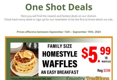 Country Traditions One-Shot Deals Flyer September 12 to 19