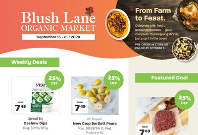 Blush Lane Organic Market Flyer September 15 to 21