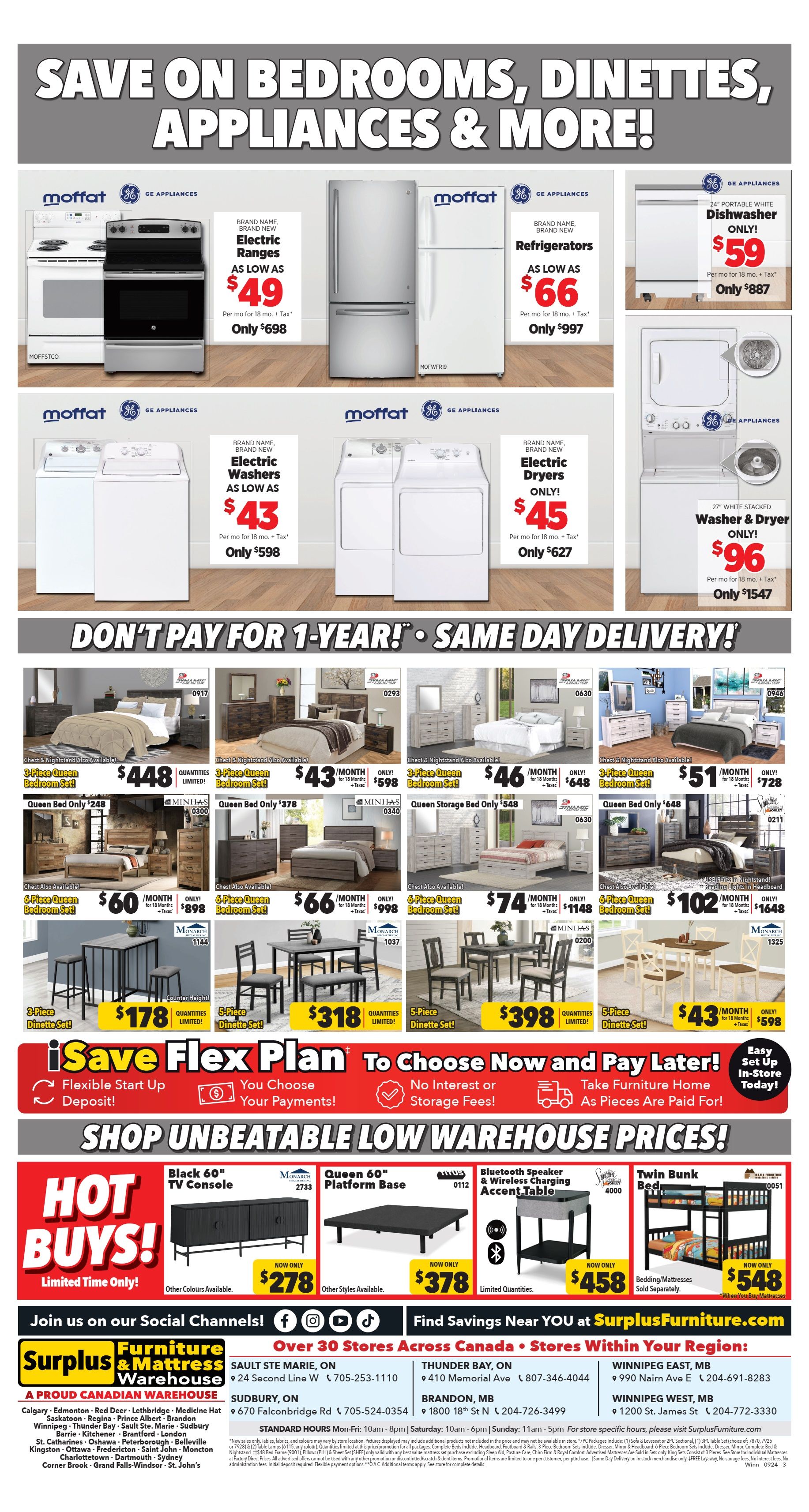 Surplus Furniture & Mattress Warehouse (Winnipeg) Flyer September 16 to 29