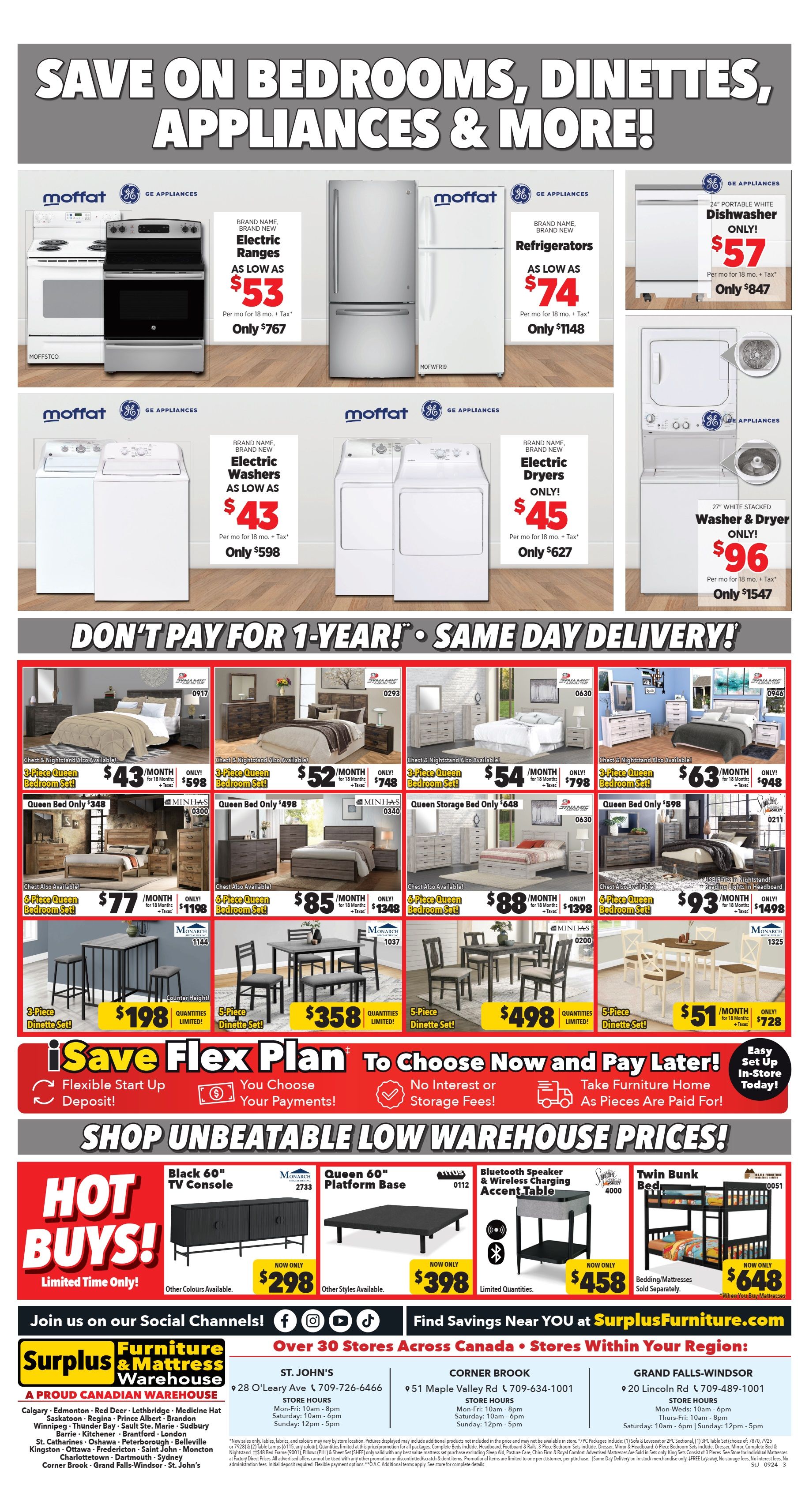 Surplus Furniture & Mattress Warehouse (St. John's) Flyer September 16 to 29