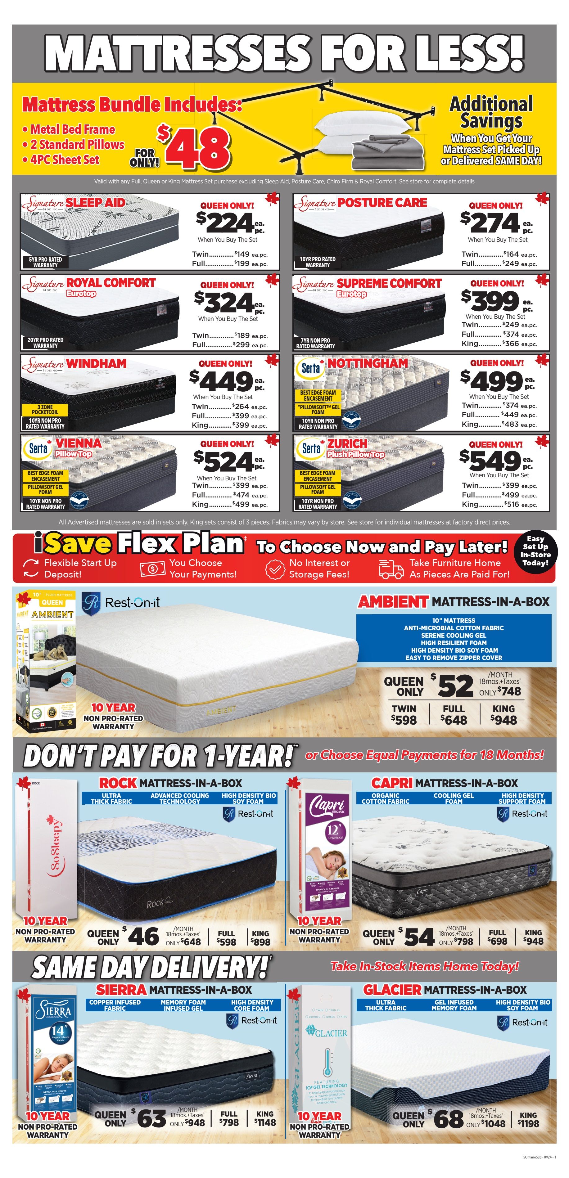 Surplus Furniture & Mattress Warehouse (Barrie) Flyer September 16 to 29
