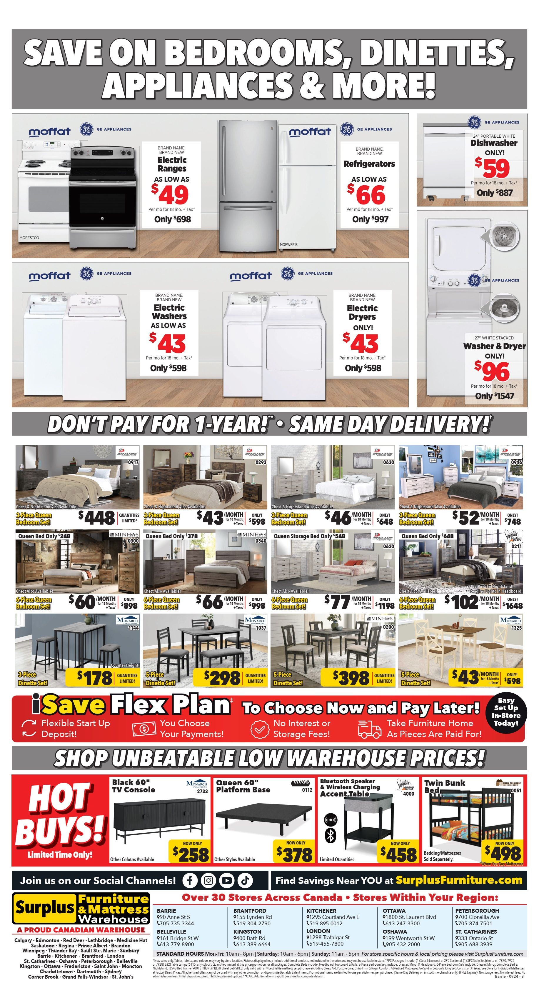 Surplus Furniture & Mattress Warehouse (Barrie) Flyer September 16 to 29