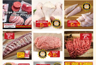 Robert's Fresh and Boxed Meats Flyer September 16 to 23