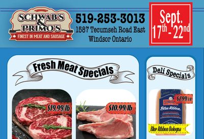 Schwab's & Primo's Flyer September 17 to 22