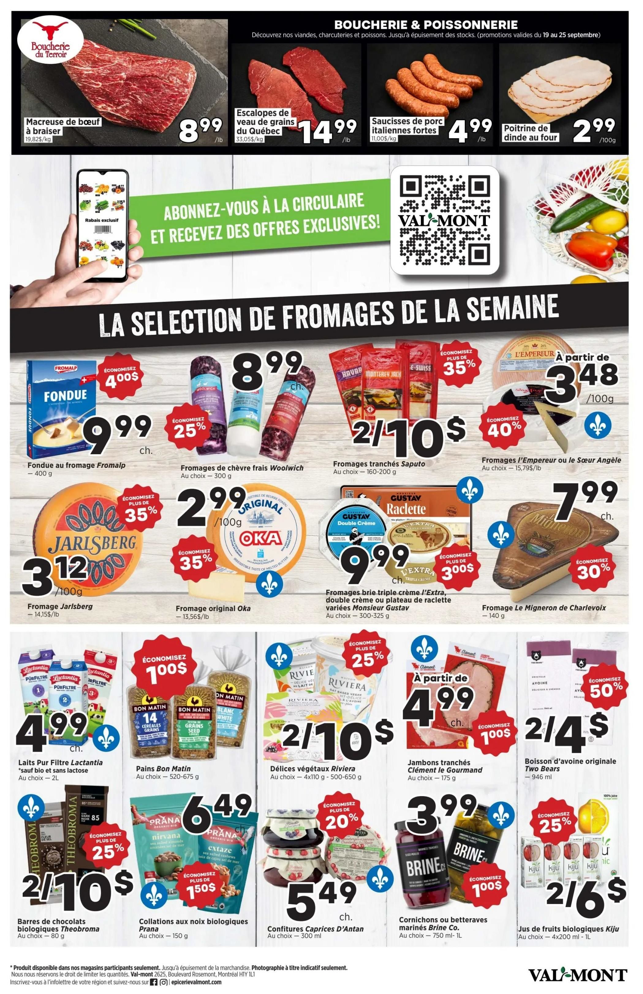 Val-Mont Flyer September 19 to 25