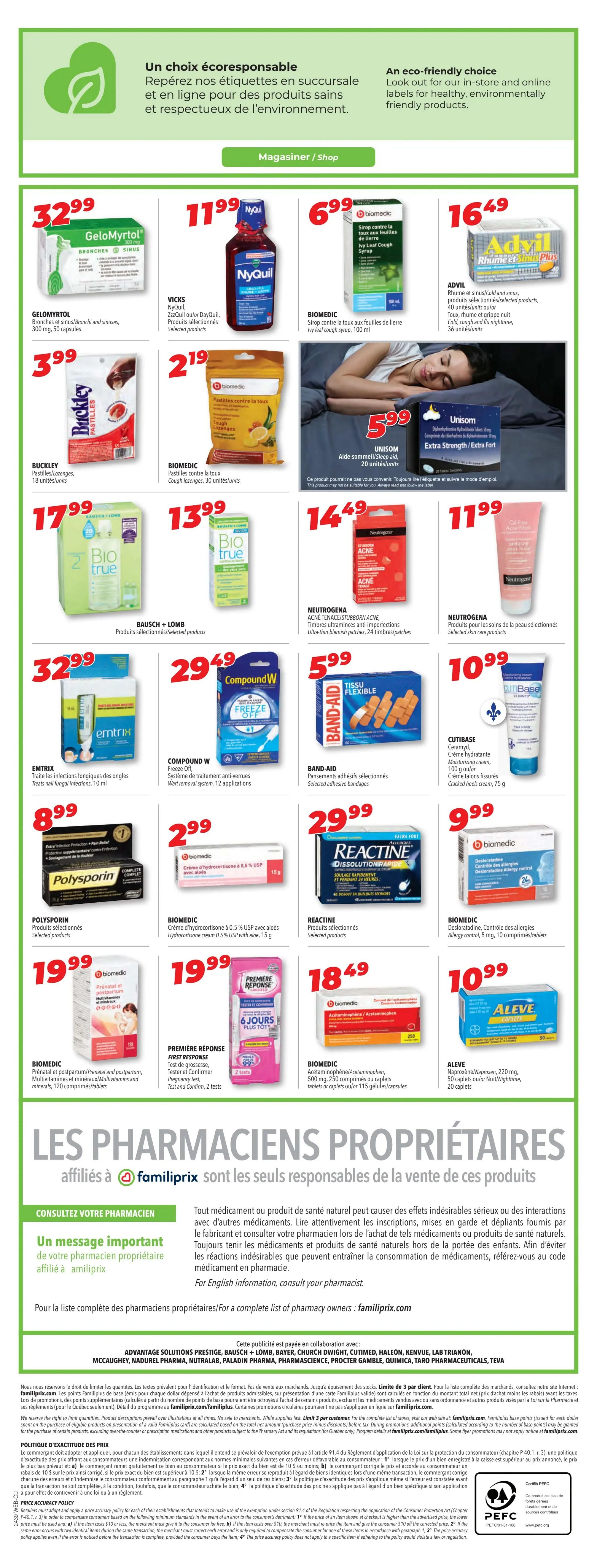 Familiprix Clinique Flyer September 19 to 25
