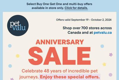 Pet Valu Flyer September 19 to October 2