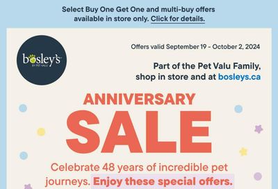 Bosley's by PetValu Flyer September 19 to October 2