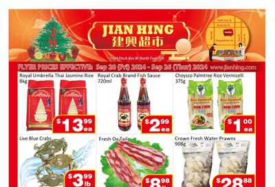 Jian Hing Supermarket (North York) Flyer September 20 to 26