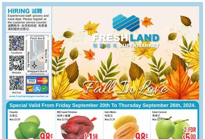 FreshLand Supermarket Flyer September 20 to 26