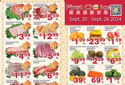 First Choice Supermarket Flyer September 20 to 26