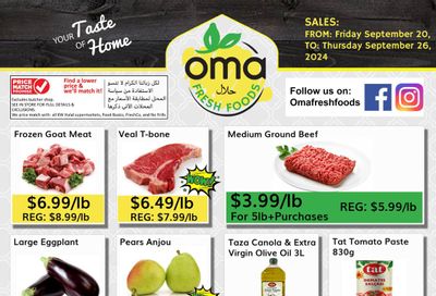 Oma Fresh Foods Flyer September 20 to 26