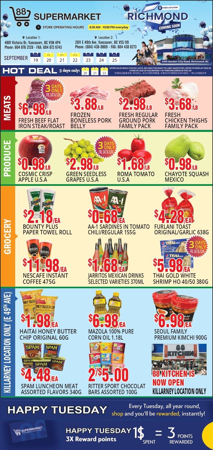 88 Supermarket Flyer September 19 to 25