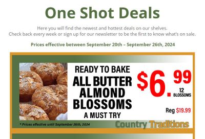 Country Traditions One-Shot Deals Flyer September 20 to 26