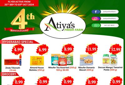 Atiya's Fresh Farm Flyer September 20 to October 3