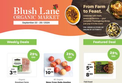 Blush Lane Organic Market Flyer September 22 to 28