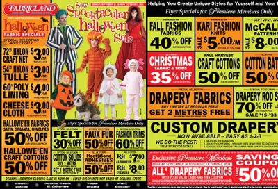 Fabricland (Oshawa, Whitby, Kitchener, St. Catharines, Welland) Flyer September 23 to October 13