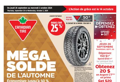 Canadian Tire (QC) Flyer September 26 to October 2