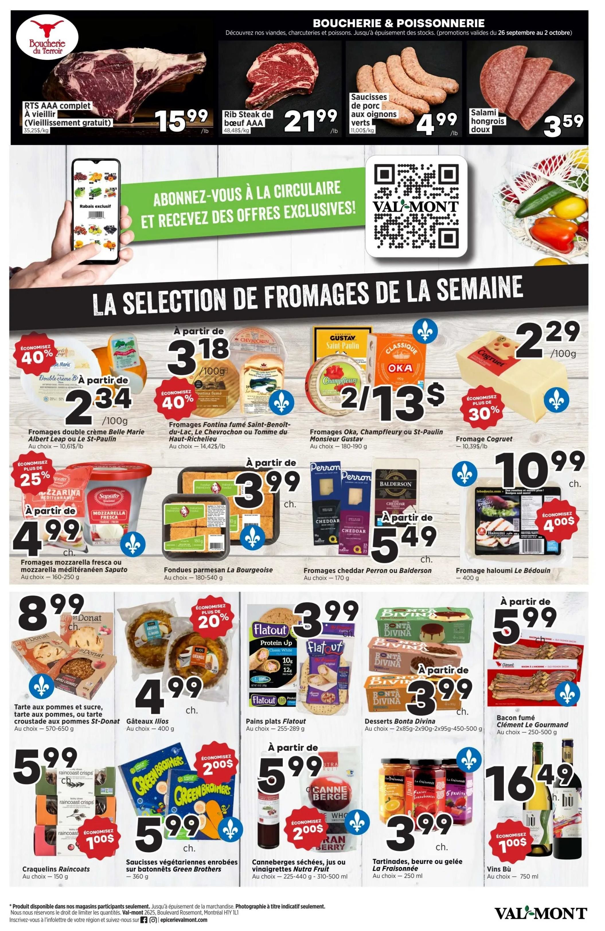Val-Mont Flyer September 26 to October 2