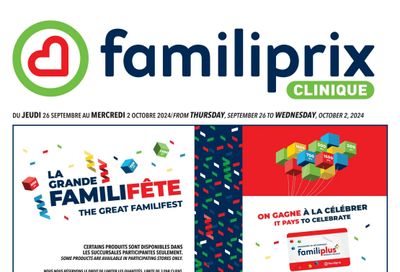 Familiprix Clinique Flyer September 26 to October 2