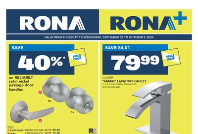 Rona & Rona+ (West) Flyer September 26 to October 2