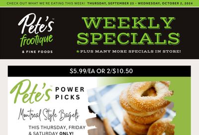 Pete's Fine Foods Flyer September 26 to October 2