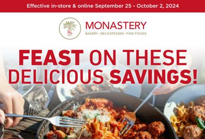 Monastery Bakery Flyer September 25 to October 2