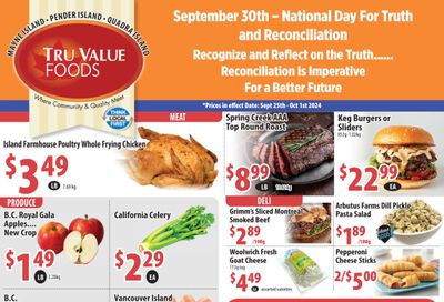 Tru Value Foods Flyer September 25 to October 1