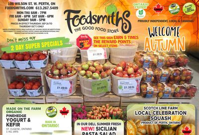 Foodsmiths Flyer September 26 to October 3