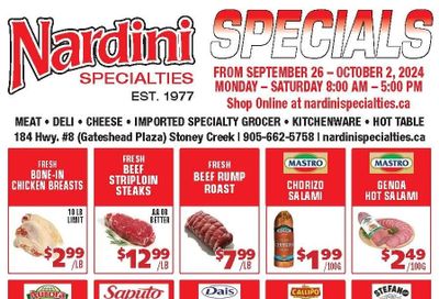 Nardini Specialties Flyer September 26 to October 2