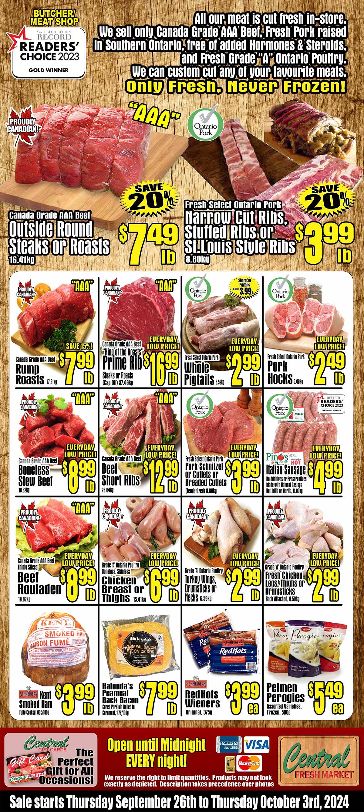 Central Fresh Market Flyer September 26 to October 3