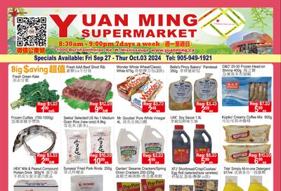 Yuan Ming Supermarket Flyer September 27 to October 3