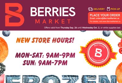 Berries Market Flyer September 26 to October 2