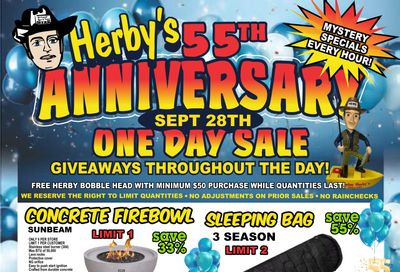 Surplus Herby's One Day Sale Flyer September 28