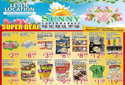 Sunny Supermarket (Leslie) Flyer September 27 to October 3