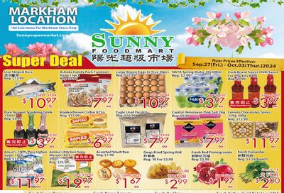 Sunny Foodmart (Markham) Flyer September 27 to October 3