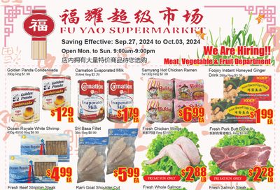 Fu Yao Supermarket Flyer September 27 to October 3