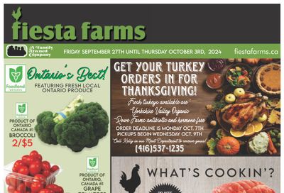 Fiesta Farms Flyer September 27 to October 3