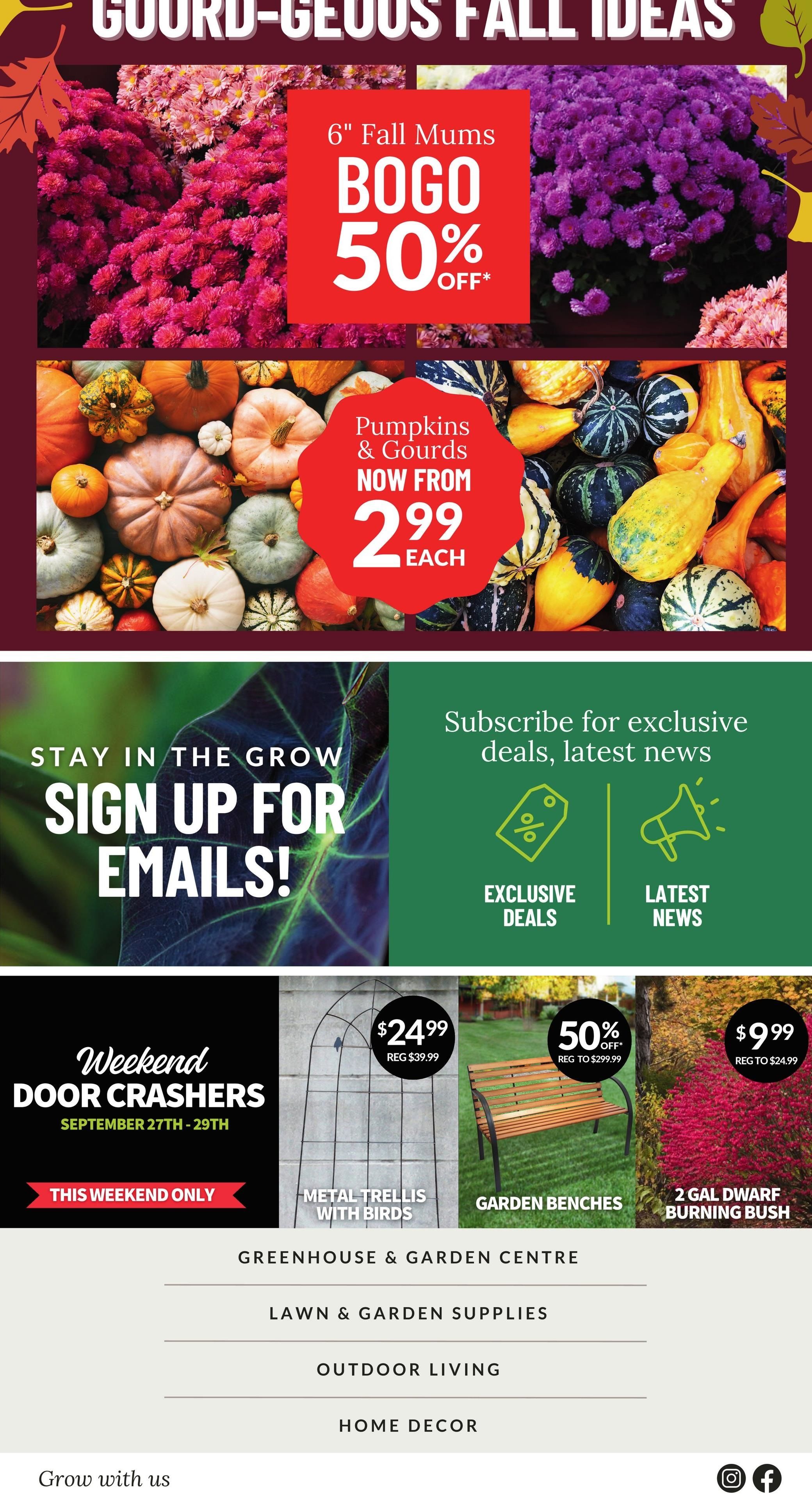 Lakeside Garden Gallery Flyer September 27 to October 3