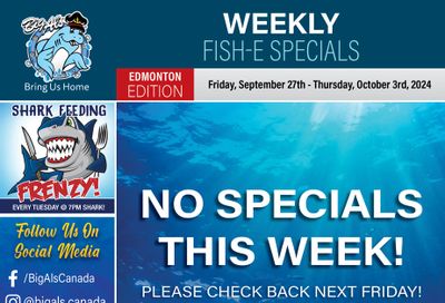 Big Al's (Edmonton) Weekly Specials September 27 to October 3