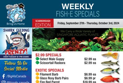 Big Al's (Scarborough) Weekly Specials September 27 to October 3