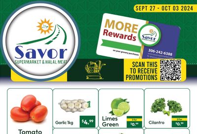 Savor Supermarket Flyer September 27 to October 3