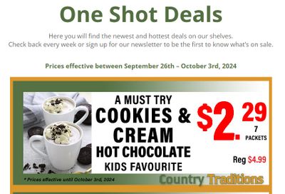 Country Traditions One-Shot Deals Flyer September 26 to October 3